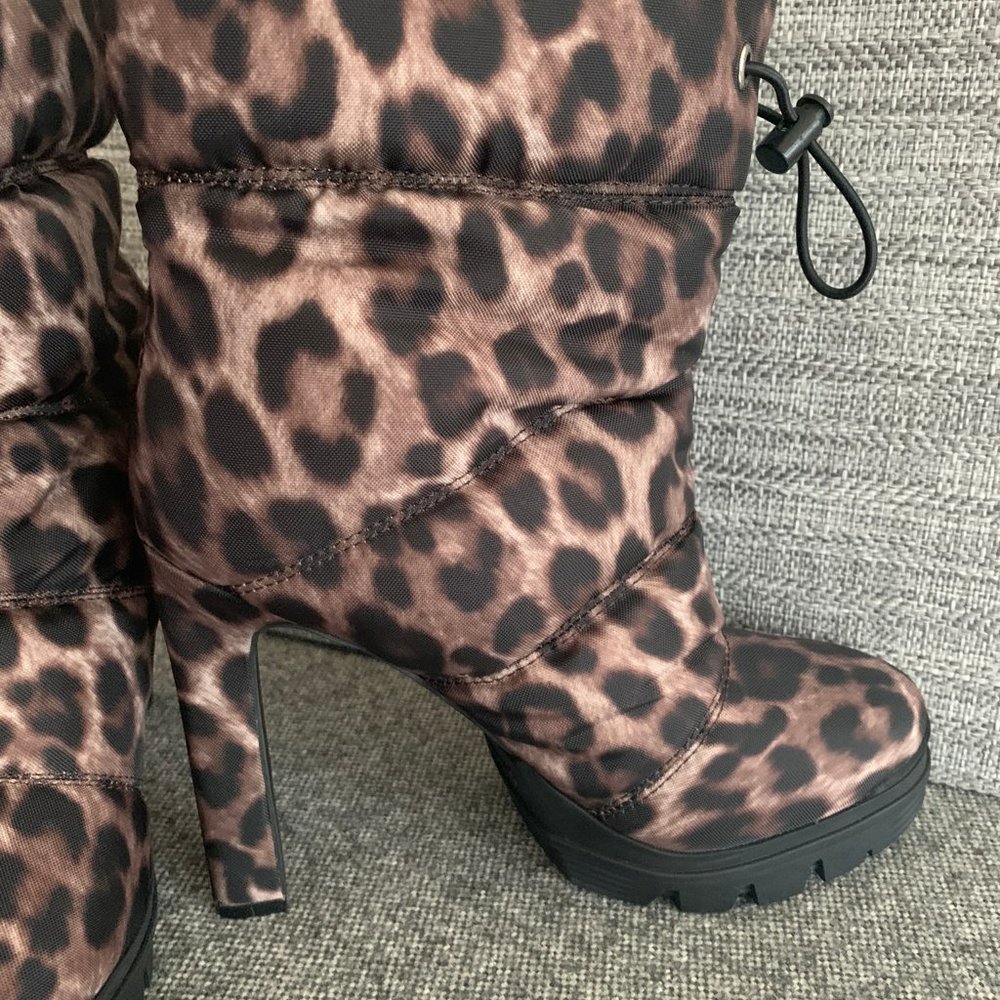 Guess Leopard Print Heeled Boots